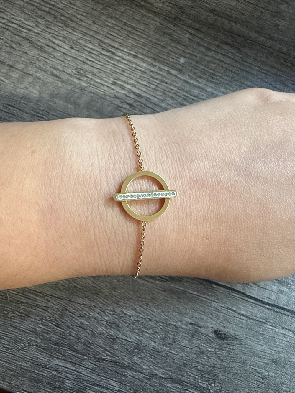 Gold Plated Stainless Steel Circle Bar Bracelet